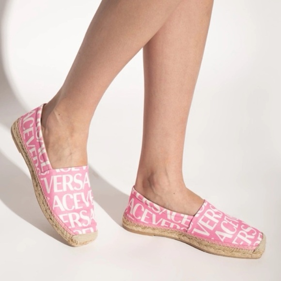 Versace Shoes - New Authentic VERSACE Espadrilles Rosado Versace La Greca Signature